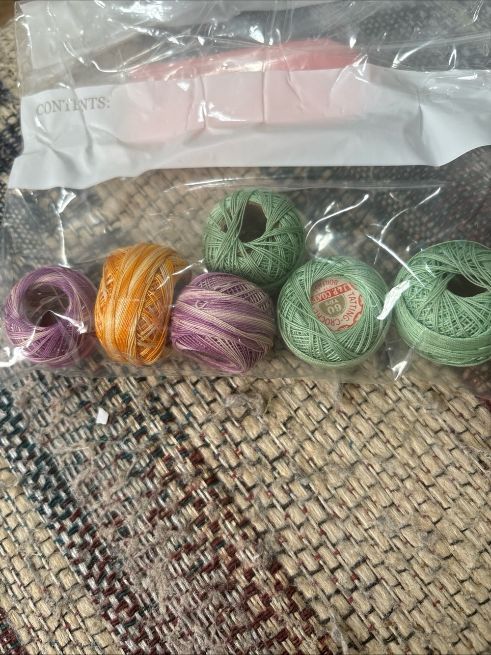 coats tatting thread  Cotton Thread Balls - Green, Purple, Orange - Multipack